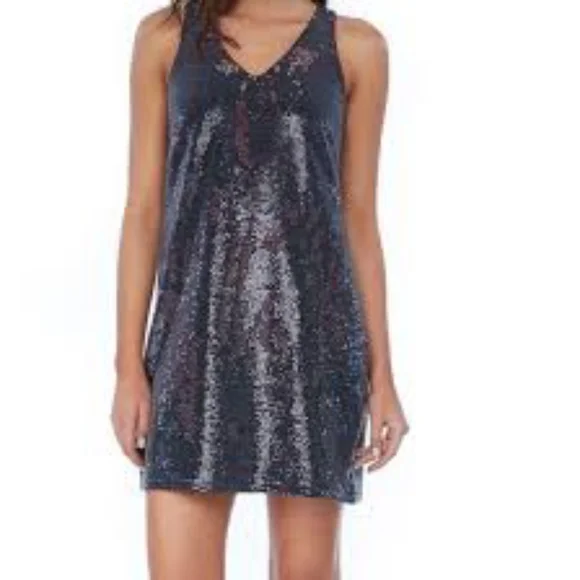 michael stars sequin dress Michael Stars Sequin Mini Dress in Chai & Silver